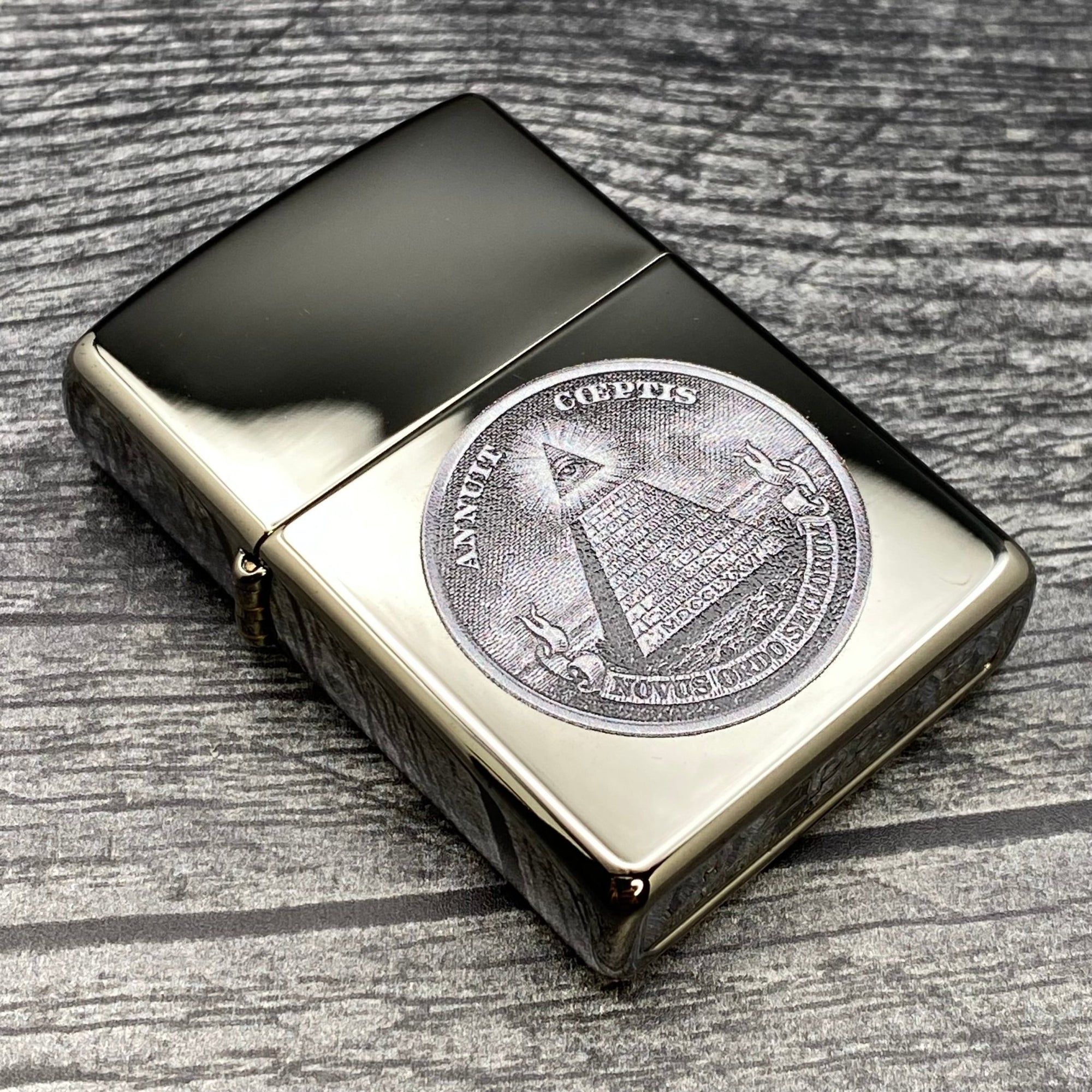 ZIPPO LIGHTER - Dollar Design - Black Ice® - Riley's 66 LLC