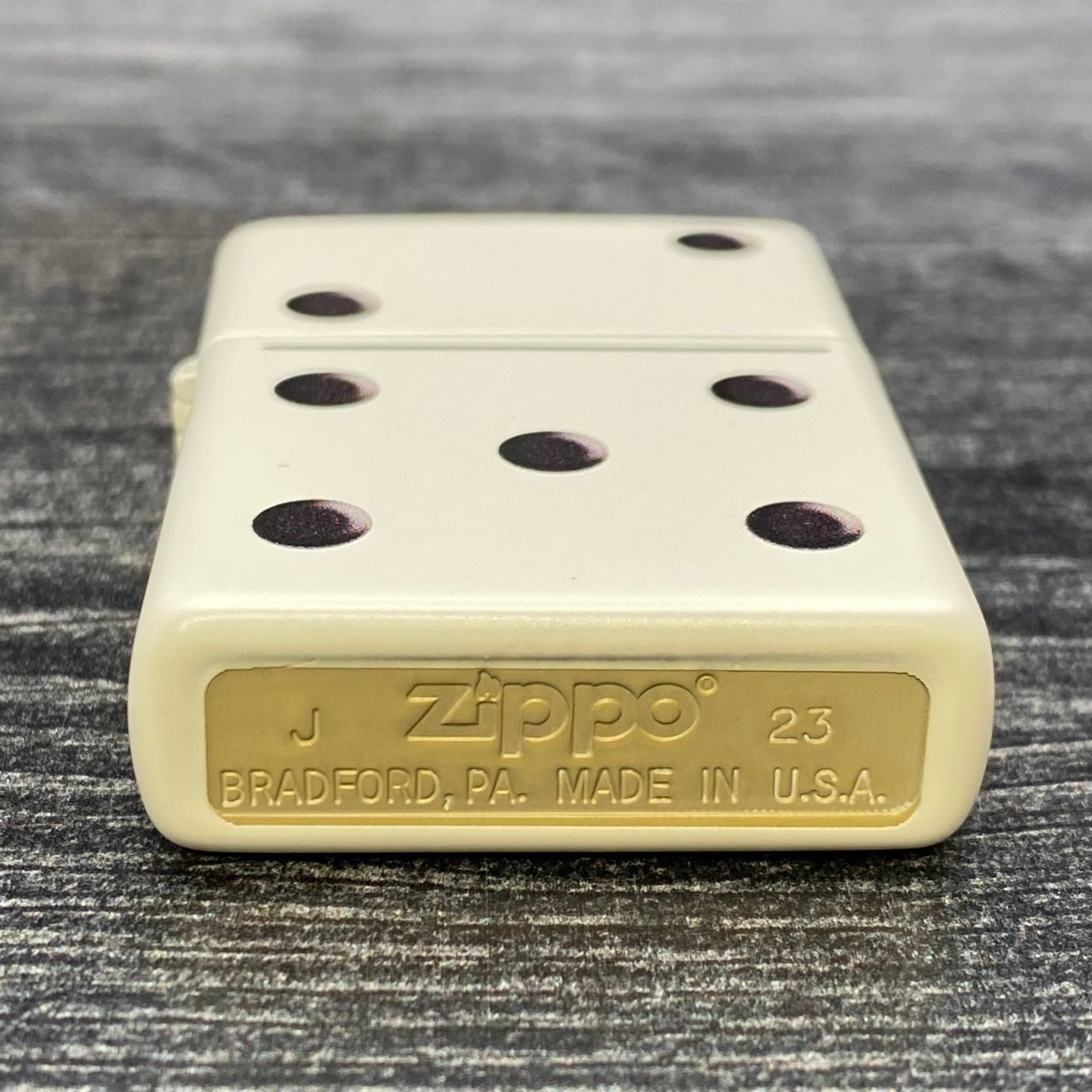 Zippo Lighter - Domino - White Matte - Riley's 66 LLC