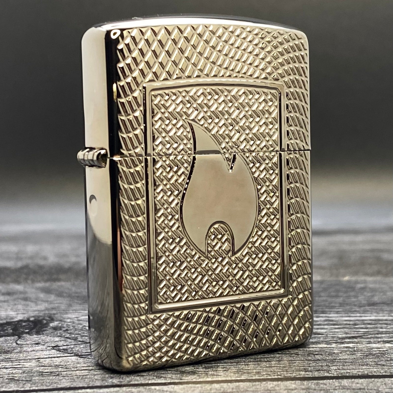 ZIPPO LIGHTER - Flame Pattern Design - Armor® - Black Ice® - Riley's 66 LLC