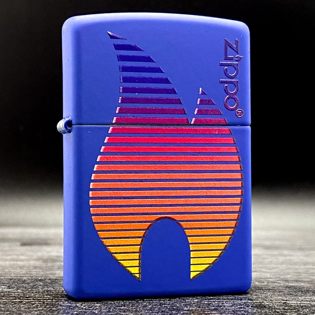 Zippo Lighter - Flame - Royal Blue Matte - Riley&#39;s 66 LLC