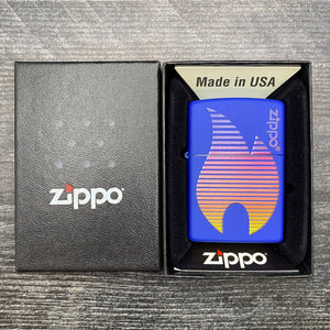 Zippo Lighter - Flame - Royal Blue Matte - Riley's 66 LLC