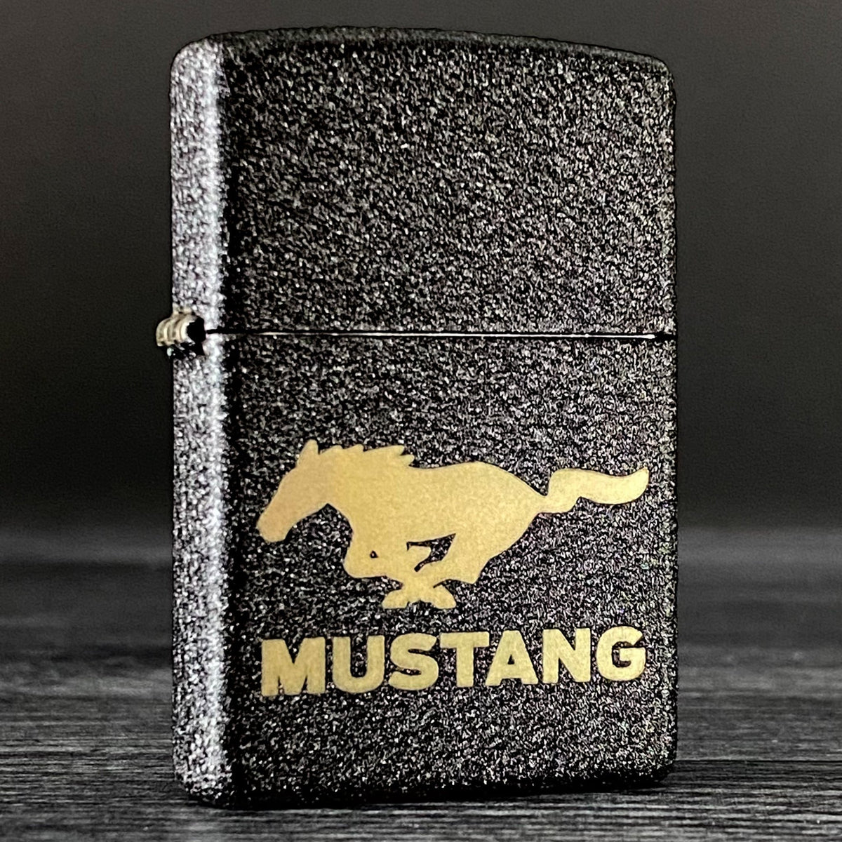 Zippo Lighter - Ford Mustang - Black Crackle® - Riley&#39;s 66 LLC