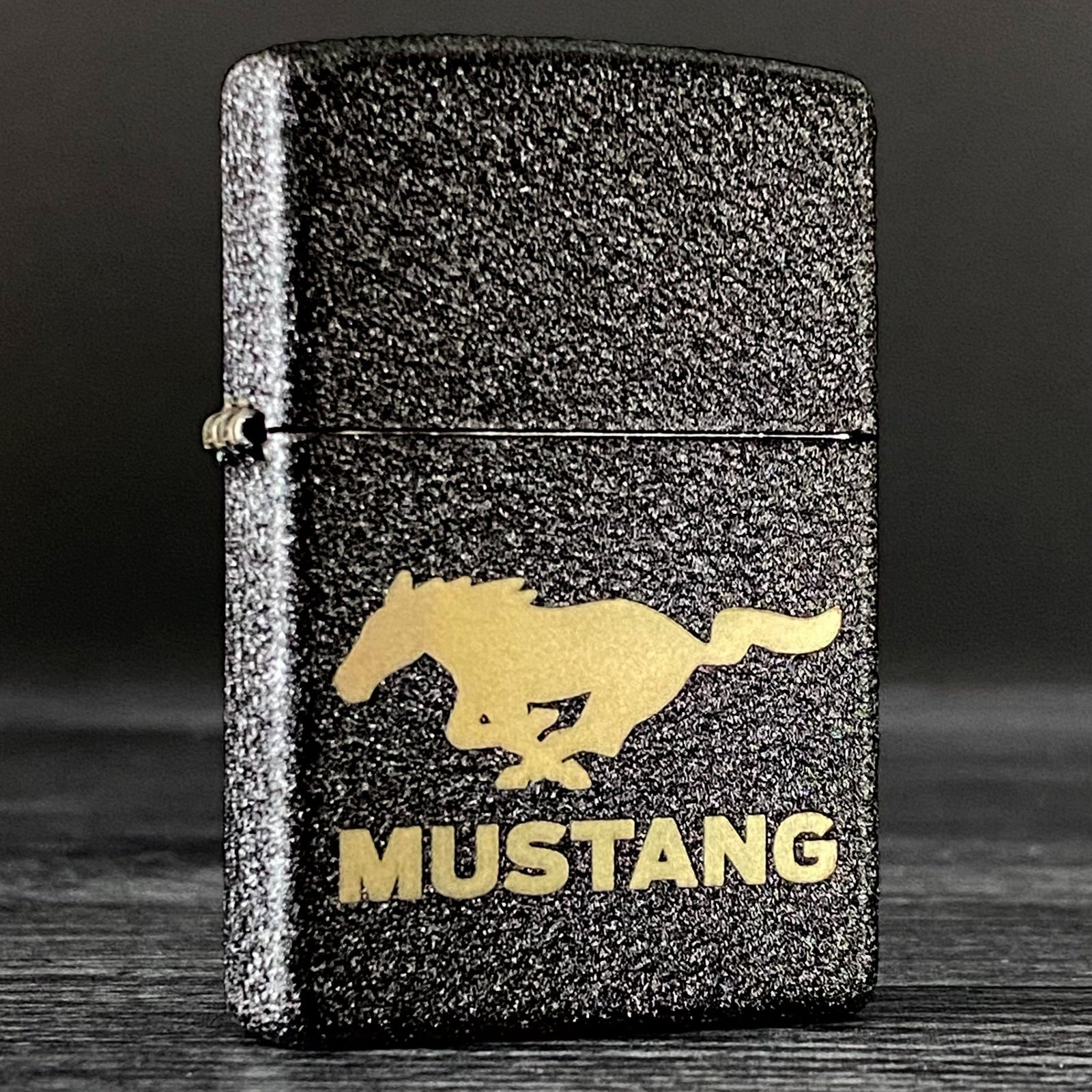 Zippo Lighter - Ford Mustang - Black Crackle® - Riley's 66 LLC