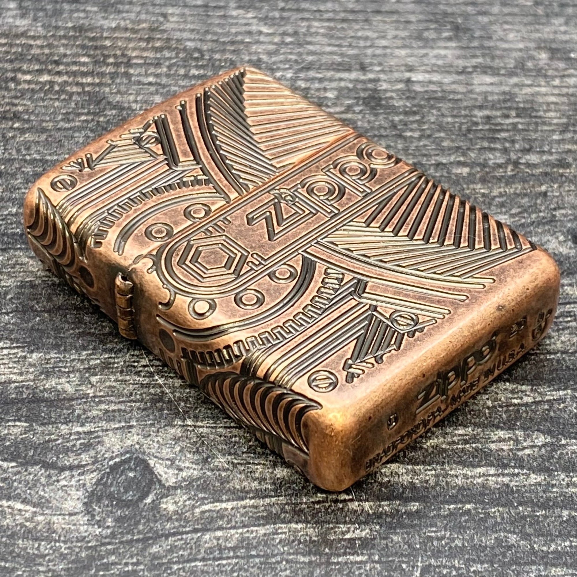 ZIPPO LIGHTER - Gears - Armor® - Antique Copper - Riley's 66 LLC