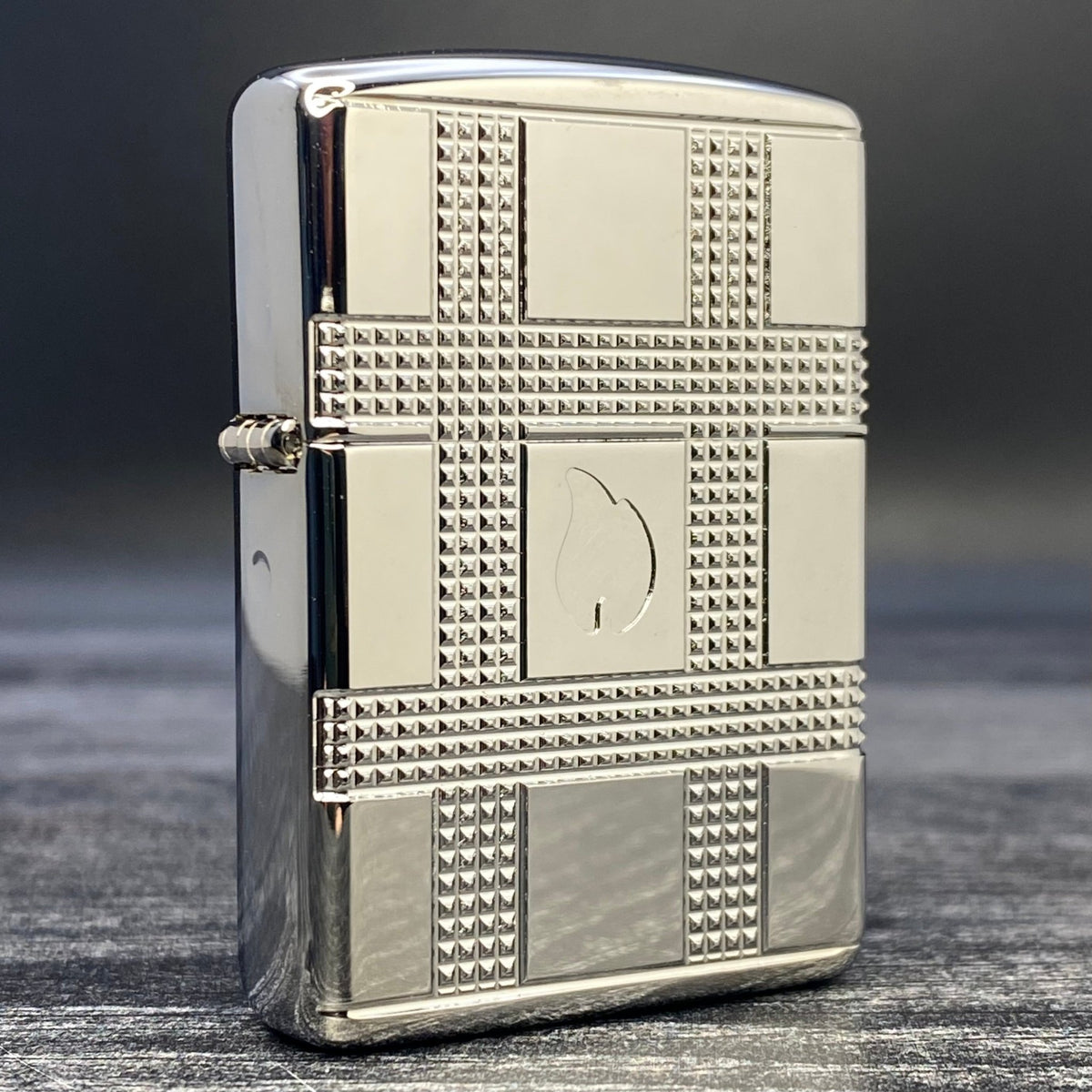 ZIPPO LIGHTER - Geometric Design - Armor® - High Polish Chrome - Riley&#39;s 66 LLC