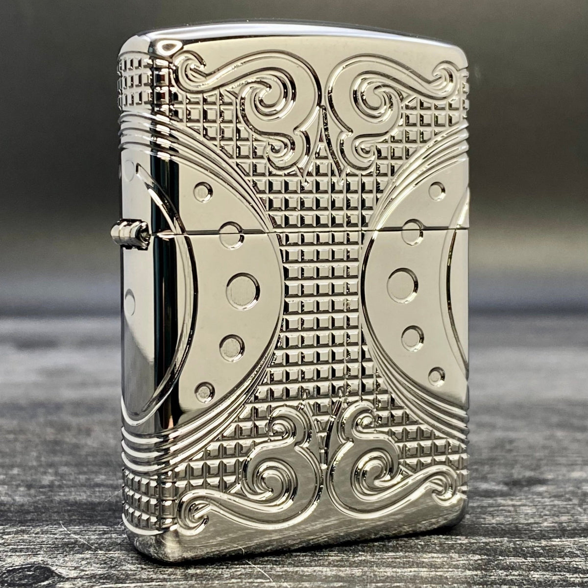 ZIPPO LIGHTER - Geometric Space - Armor® - High Polish Chrome - Riley&#39;s 66 LLC