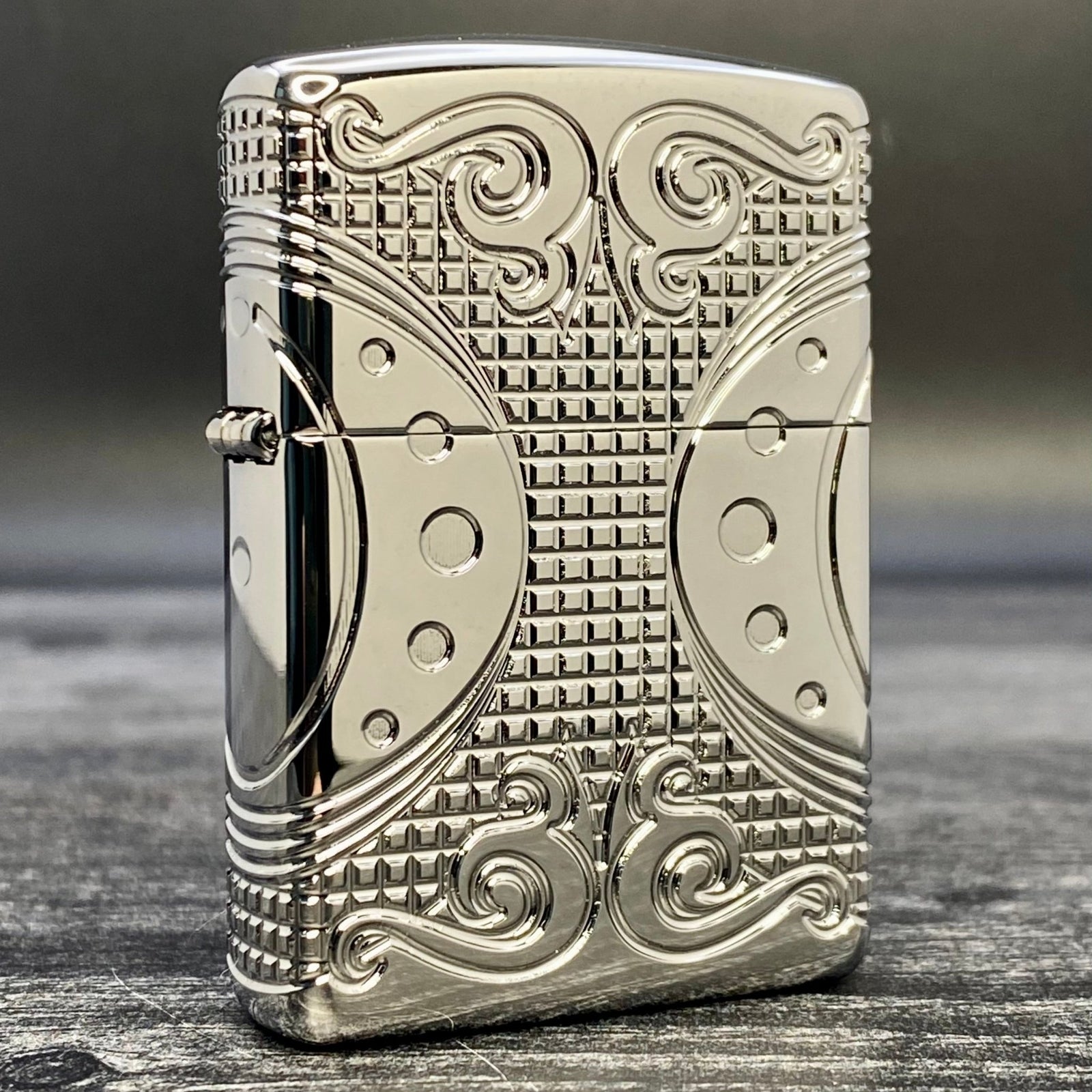 ZIPPO LIGHTER - Geometric Space - Armor® - High Polish Chrome - Riley's 66 LLC