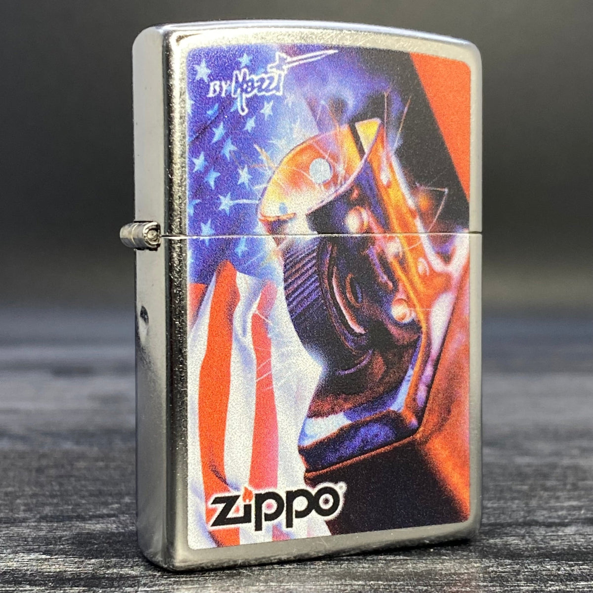 Zippo Lighter - Mazzi Design - Street Chrome - Riley&#39;s 66 LLC