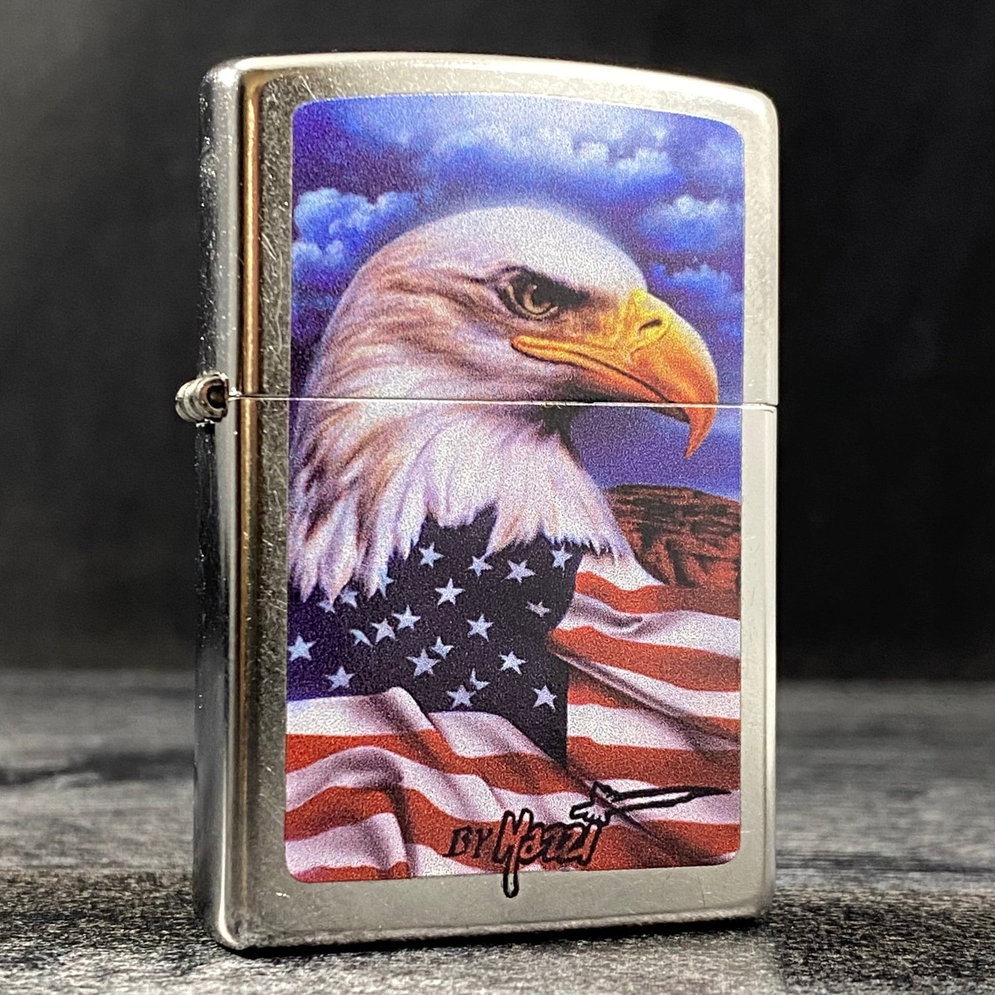 ZIPPO LIGHTER - MAZZI® Eagle - STREET CHROME™️ - Riley's 66 LLC