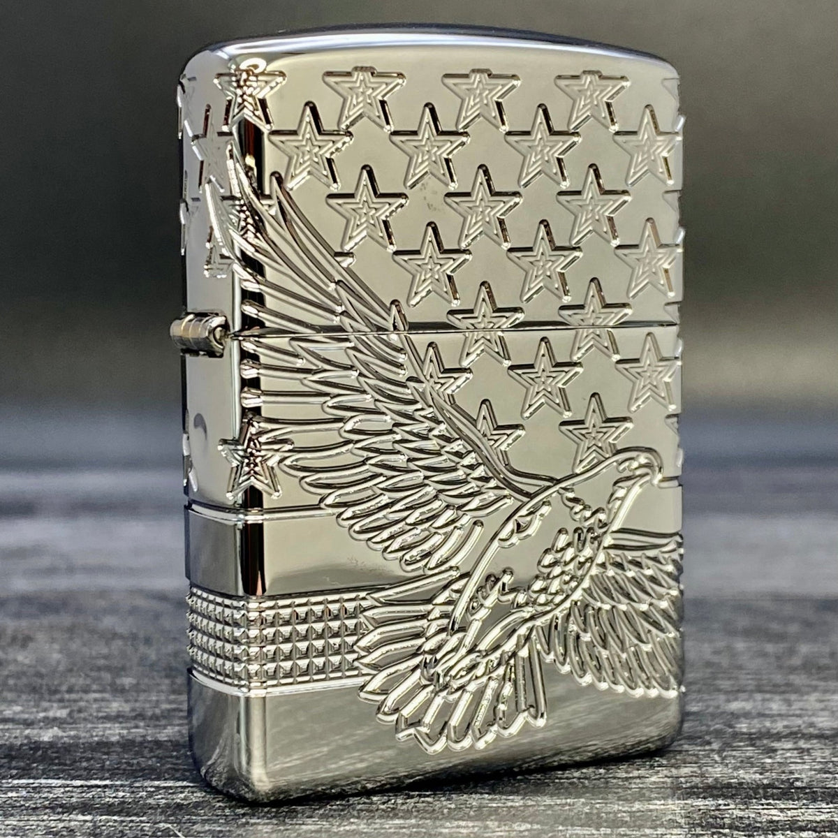 ZIPPO LIGHTER - Patriotic Design - Armor® - High Polish Chrome - Riley&#39;s 66 LLC