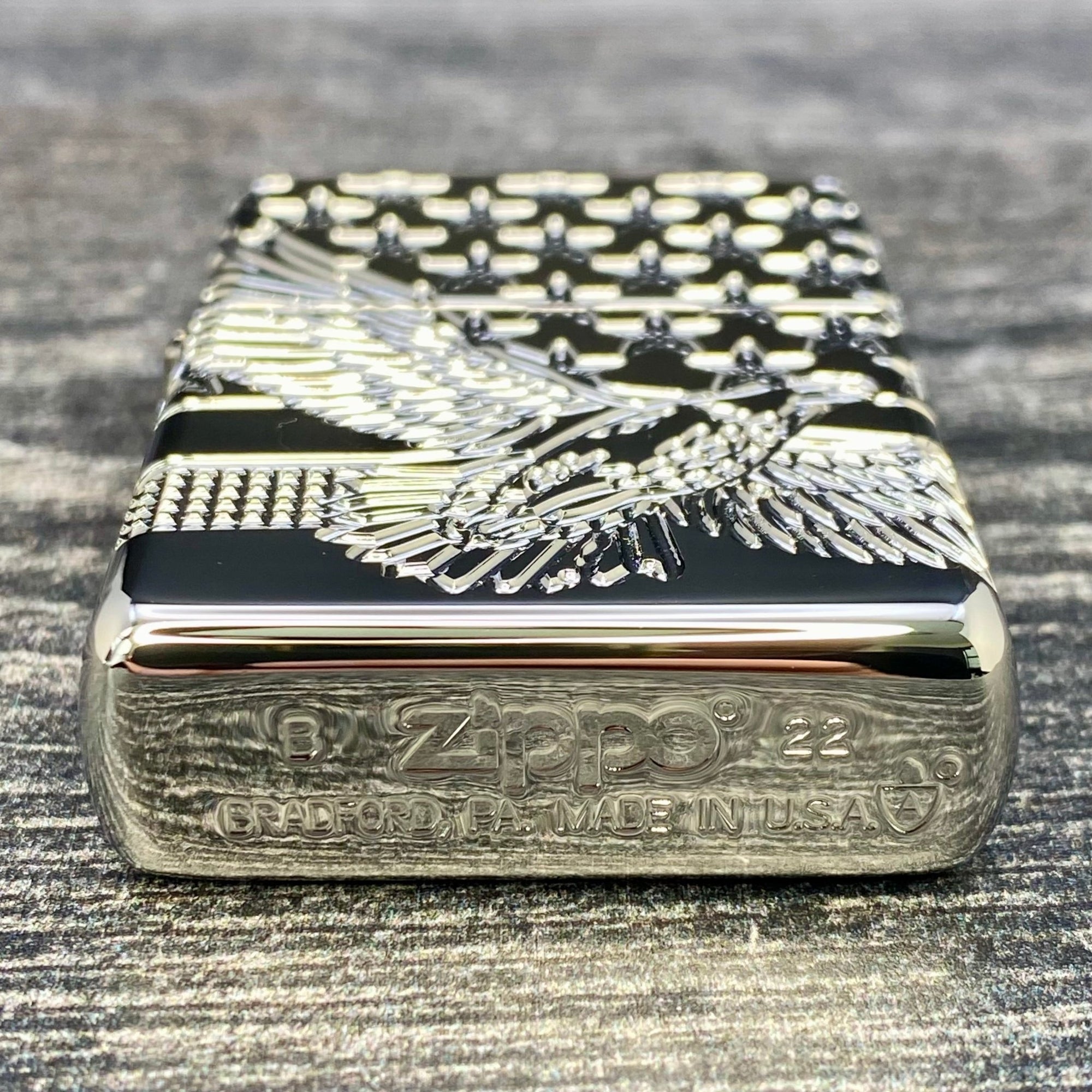 ZIPPO LIGHTER - Patriotic Design - Armor® - High Polish Chrome - Riley's 66 LLC