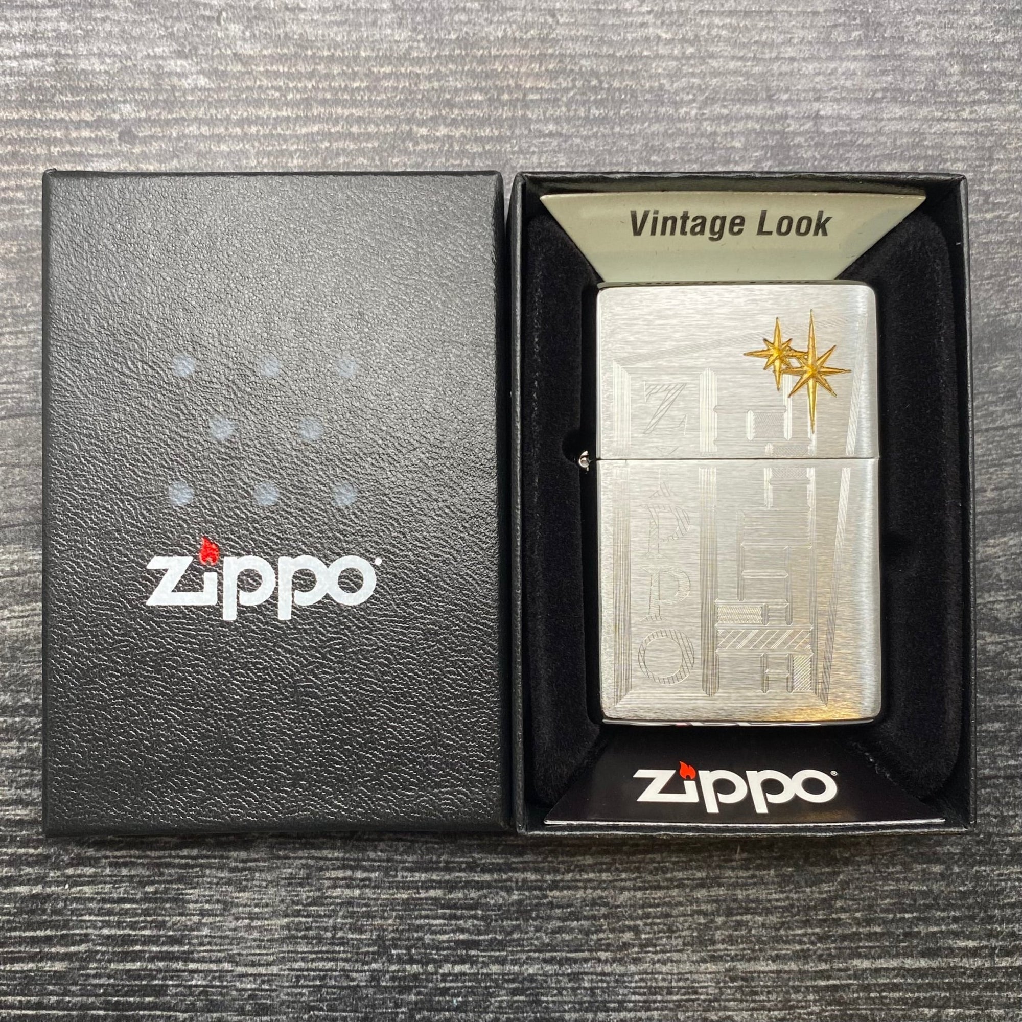 ZIPPO LIGHTER - Retro Design - Brushed Chrome - Riley's 66 LLC