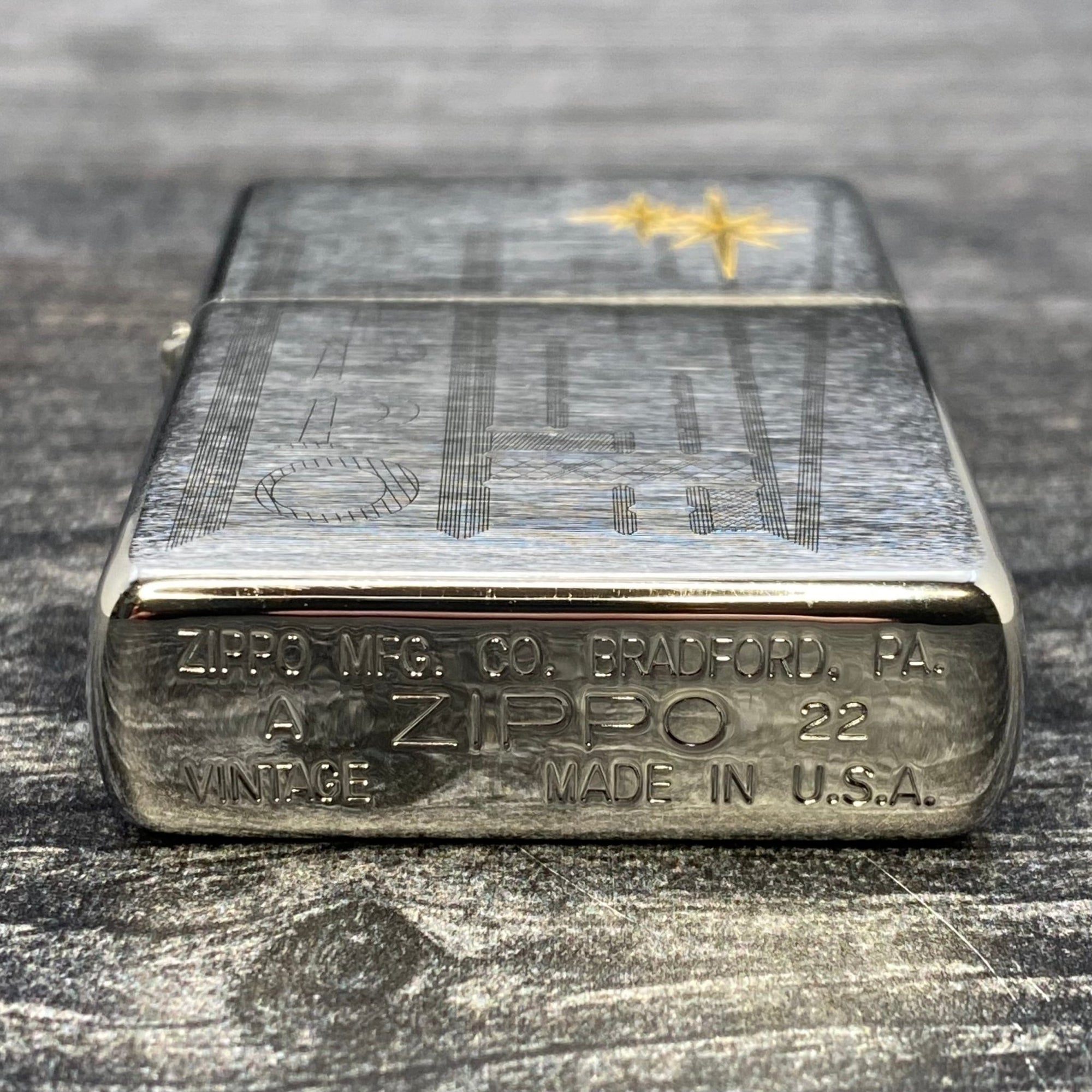 ZIPPO LIGHTER - Retro Design - Brushed Chrome - Riley's 66 LLC