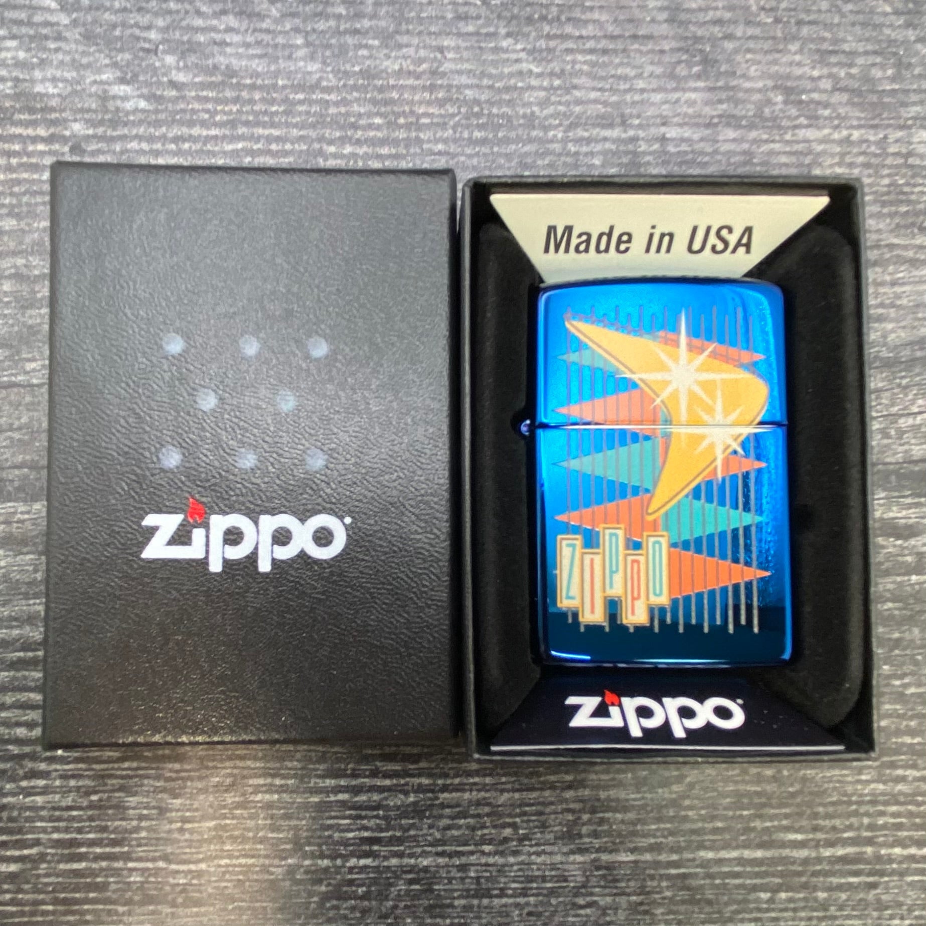 ZIPPO LIGHTER - Retro Design - High Polish Blue - Riley's 66 LLC