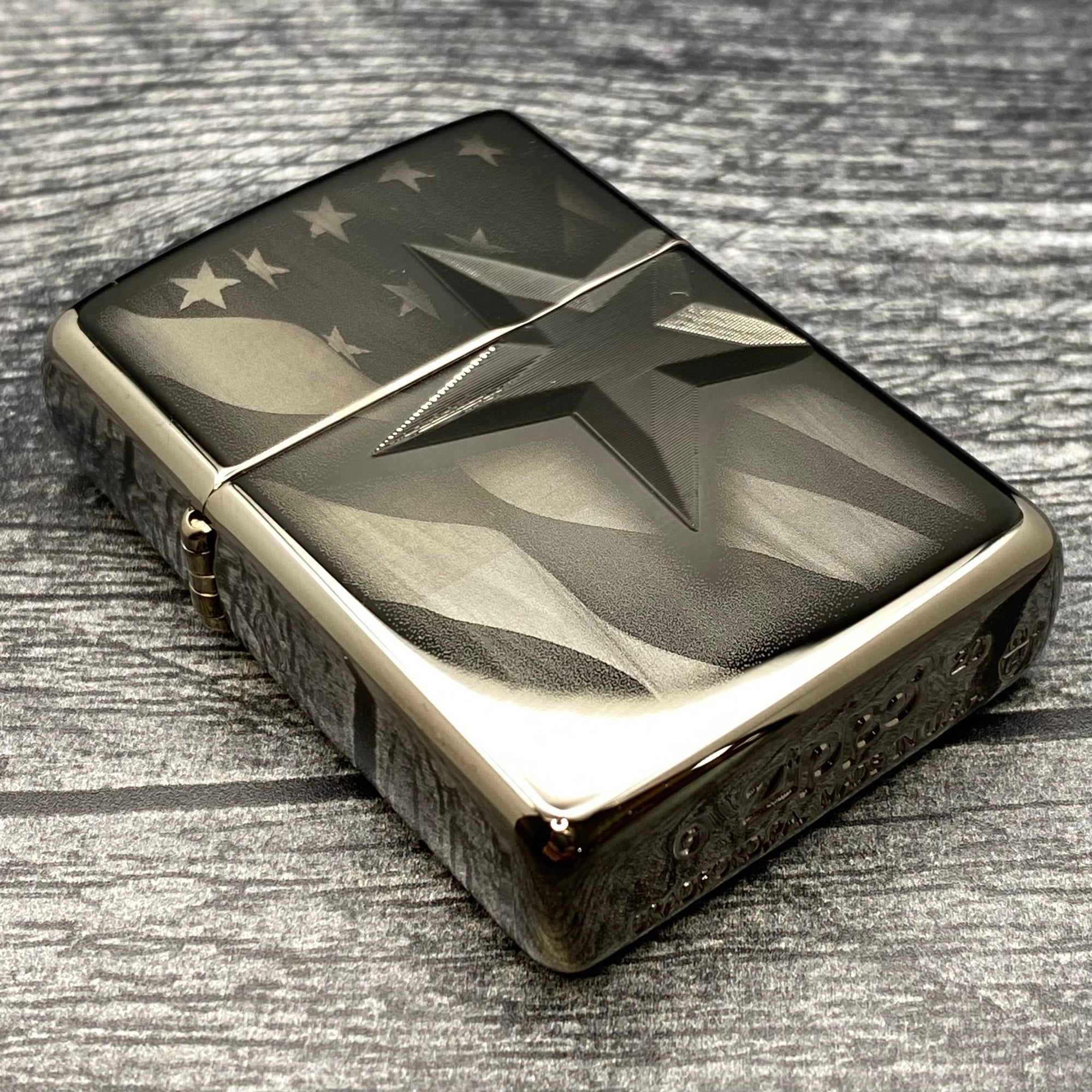 ZIPPO LIGHTER - Retro Star - Armor® - Black Ice® - Riley's 66 LLC