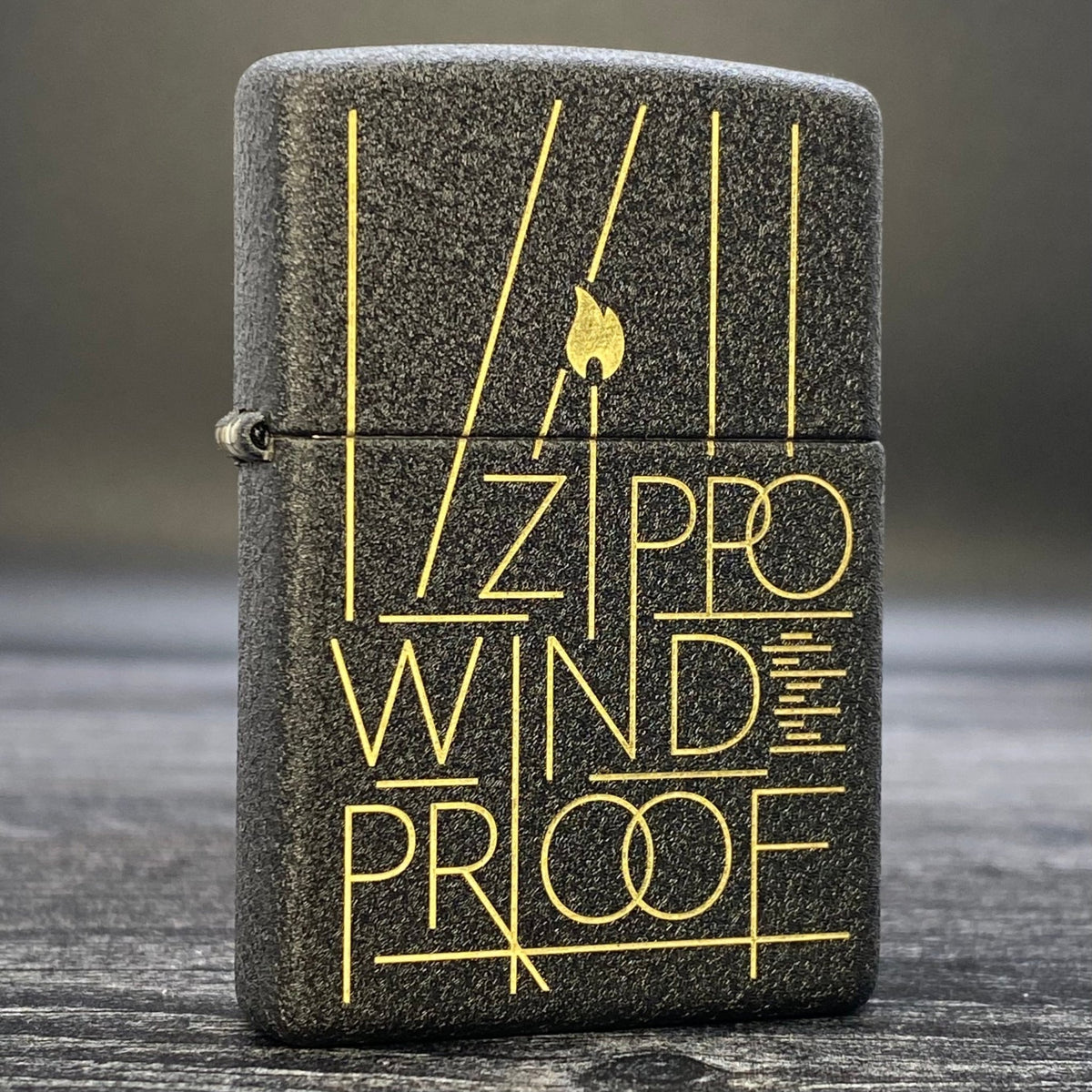 Zippo Lighter - Windproof - Black Crackle® - Riley&#39;s 66 LLC