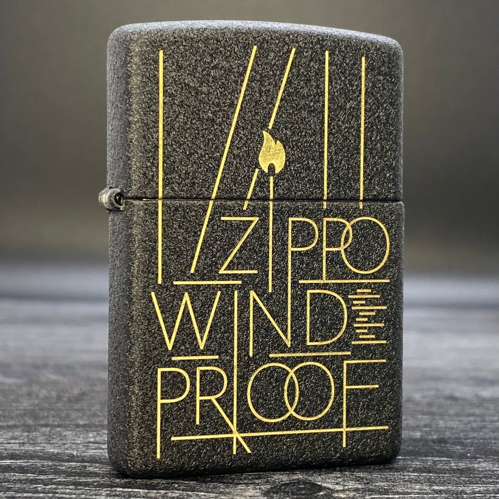 Zippo Lighter - Windproof - Black Crackle® - Riley's 66 LLC