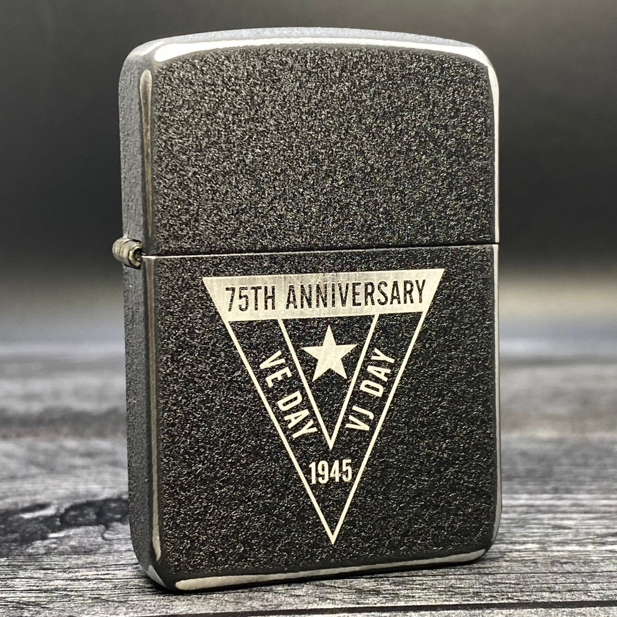 ZIPPO LIGHTER - WWII Victory - 1941 Replica - Black Crackle® - Riley&#39;s 66 LLC