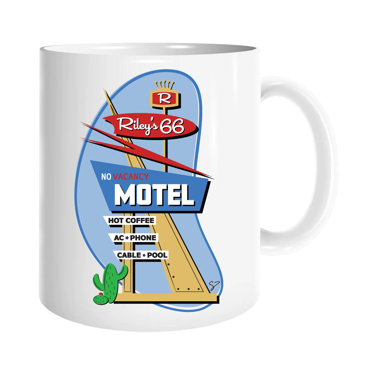 Riley&#39;s 66 Retro Motel Coffee Mug
