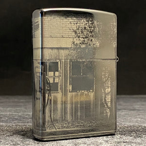 Zippo Lighter - Vintage Gas Station - High Polish Black