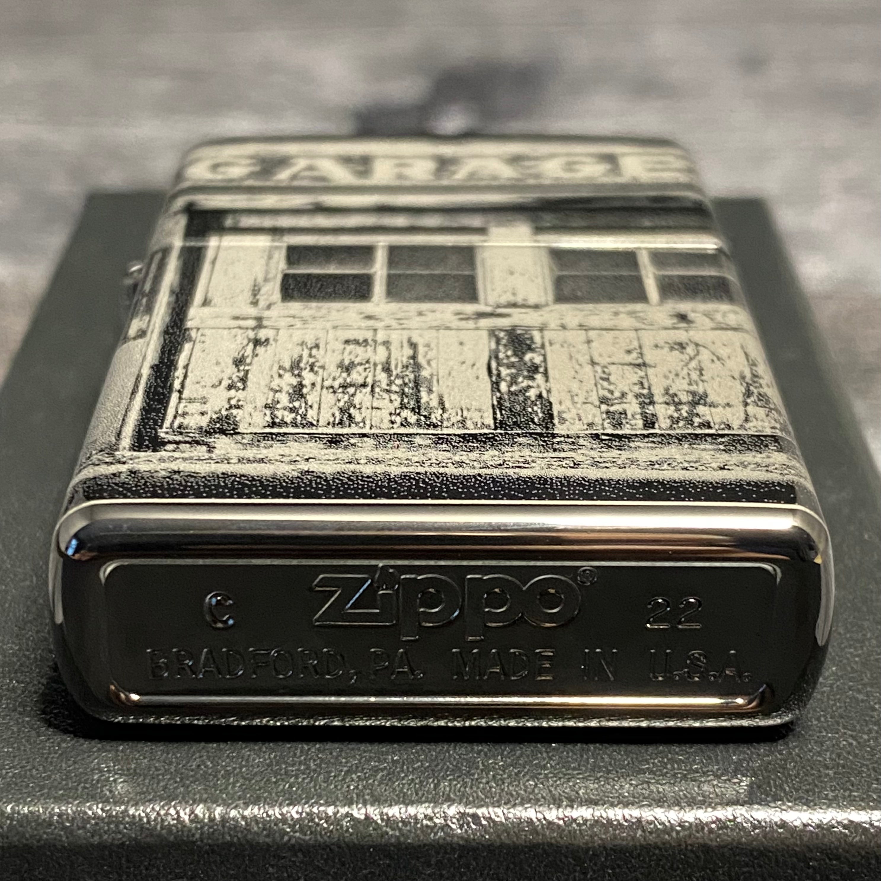 Zippo Lighter - Vintage Gas Station - High Polish Black