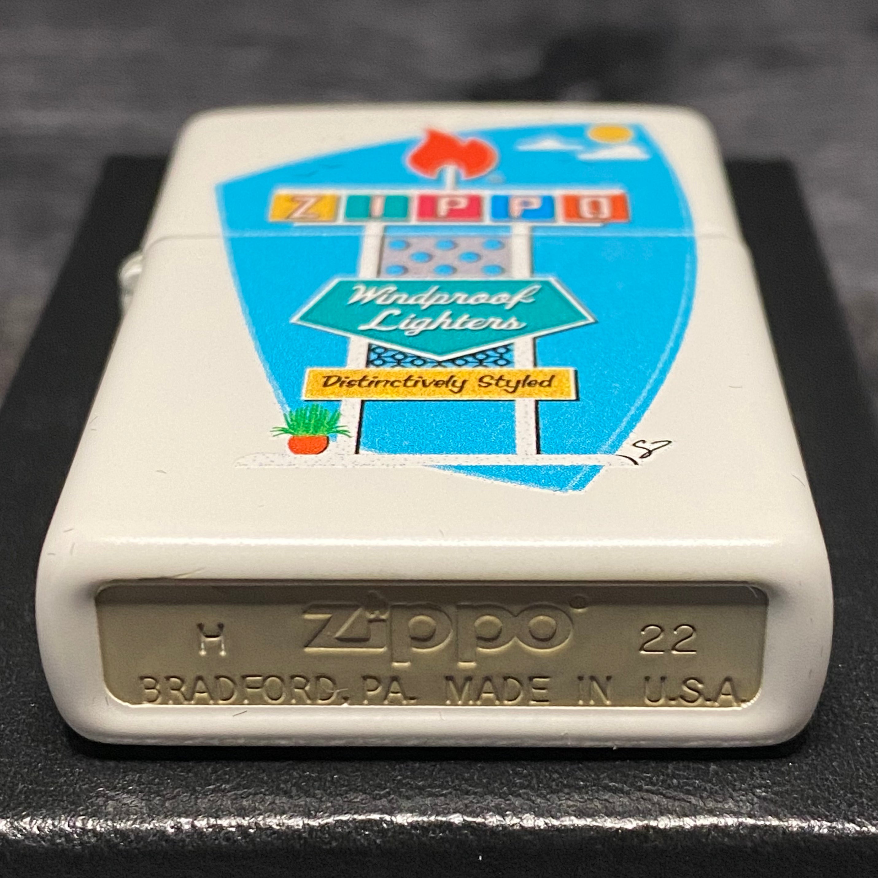 EXCLUSIVE - Riley's 66 Zippo Lighter - Retro Zippo Sign - White Matte