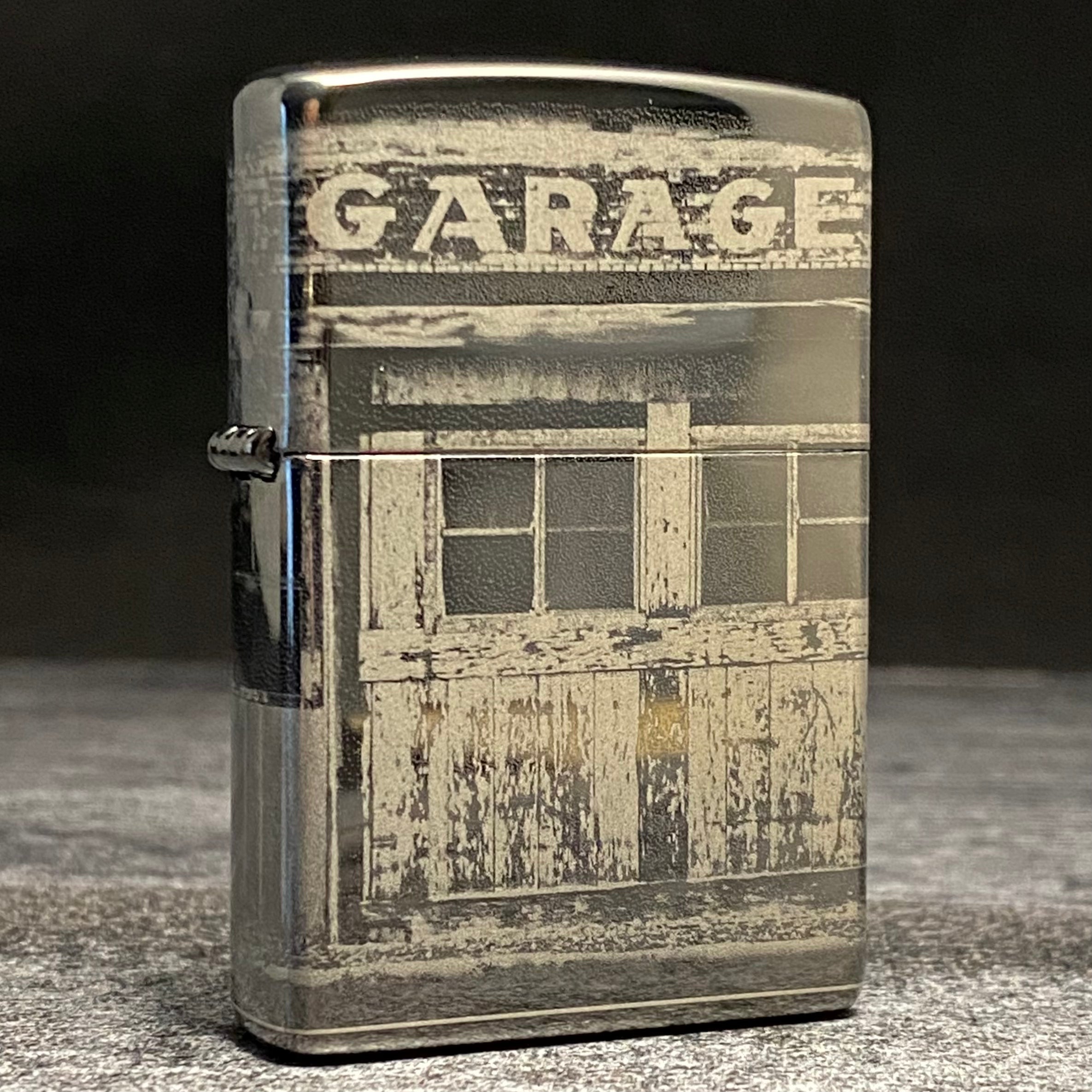 Zippo Lighter - Vintage Gas Station - High Polish Black