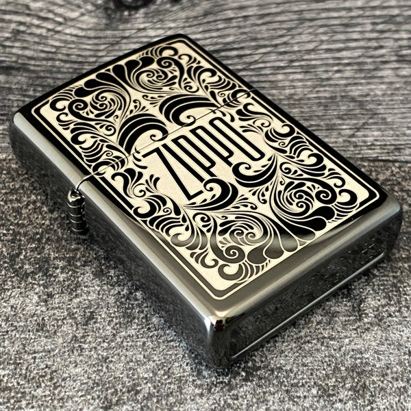 Zippo Lighter - Vintage Gas Station - High Polish Black - Riley's 66 LLC