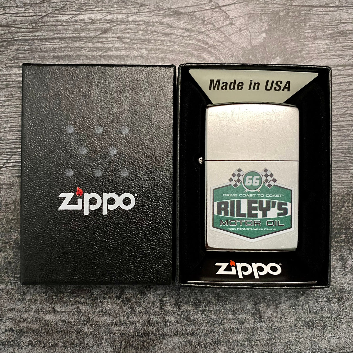 EXCLUSIVE - Riley's 66 Zippo Lighter - Vintage Motor Oil - Street 