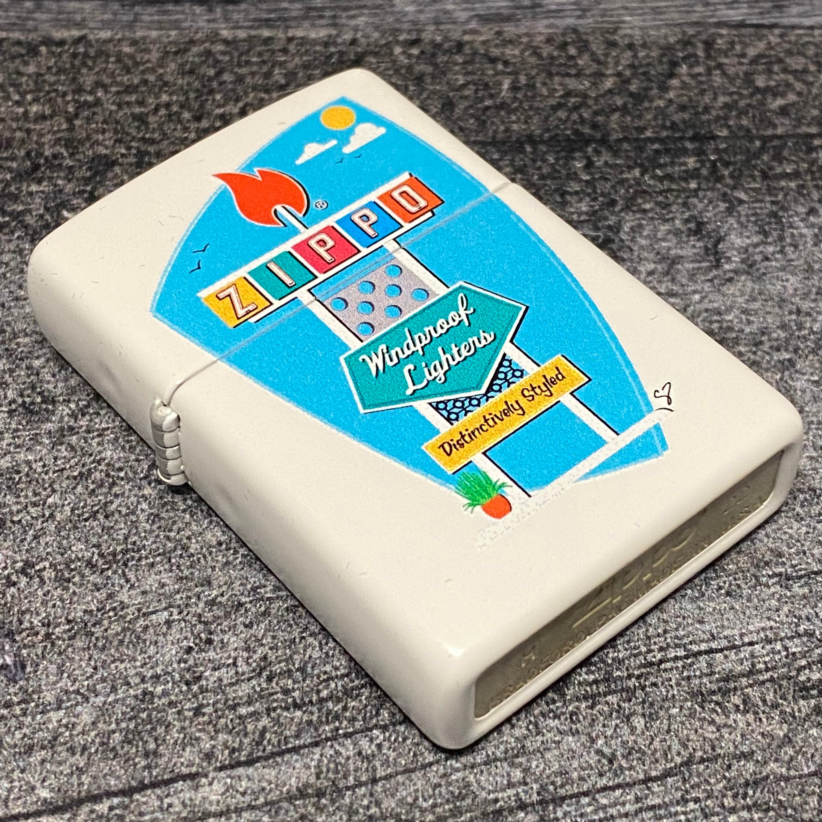 EXCLUSIVE - Riley's 66 Zippo Lighter - Retro Zippo Sign - White Matte