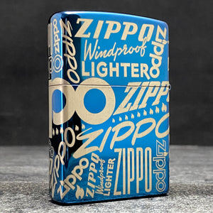 ZIPPO LIGHTER - Logo 360 - High Polish Blue