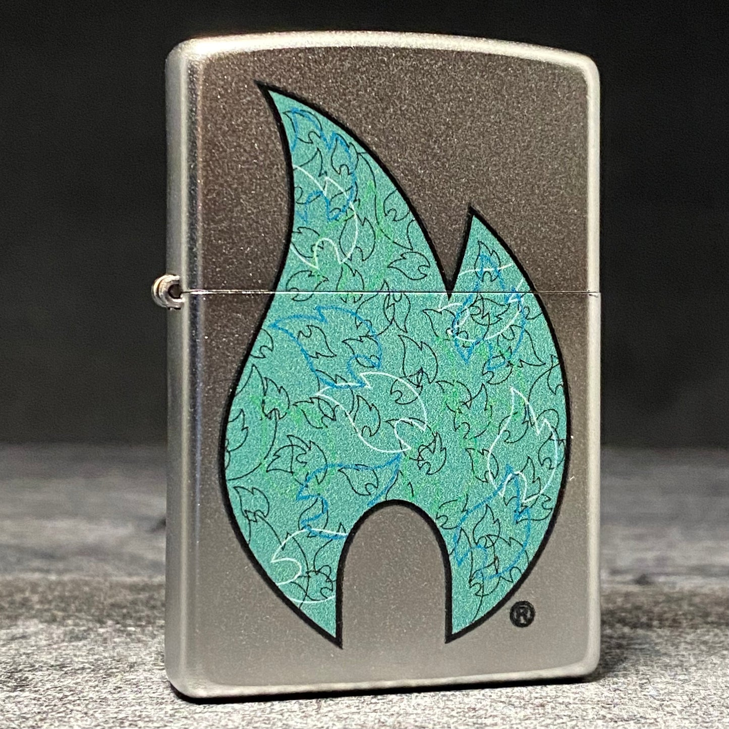 EXCLUSIVE - Riley's 66 Zippo Lighter - Retro Flame - Satin Chrome