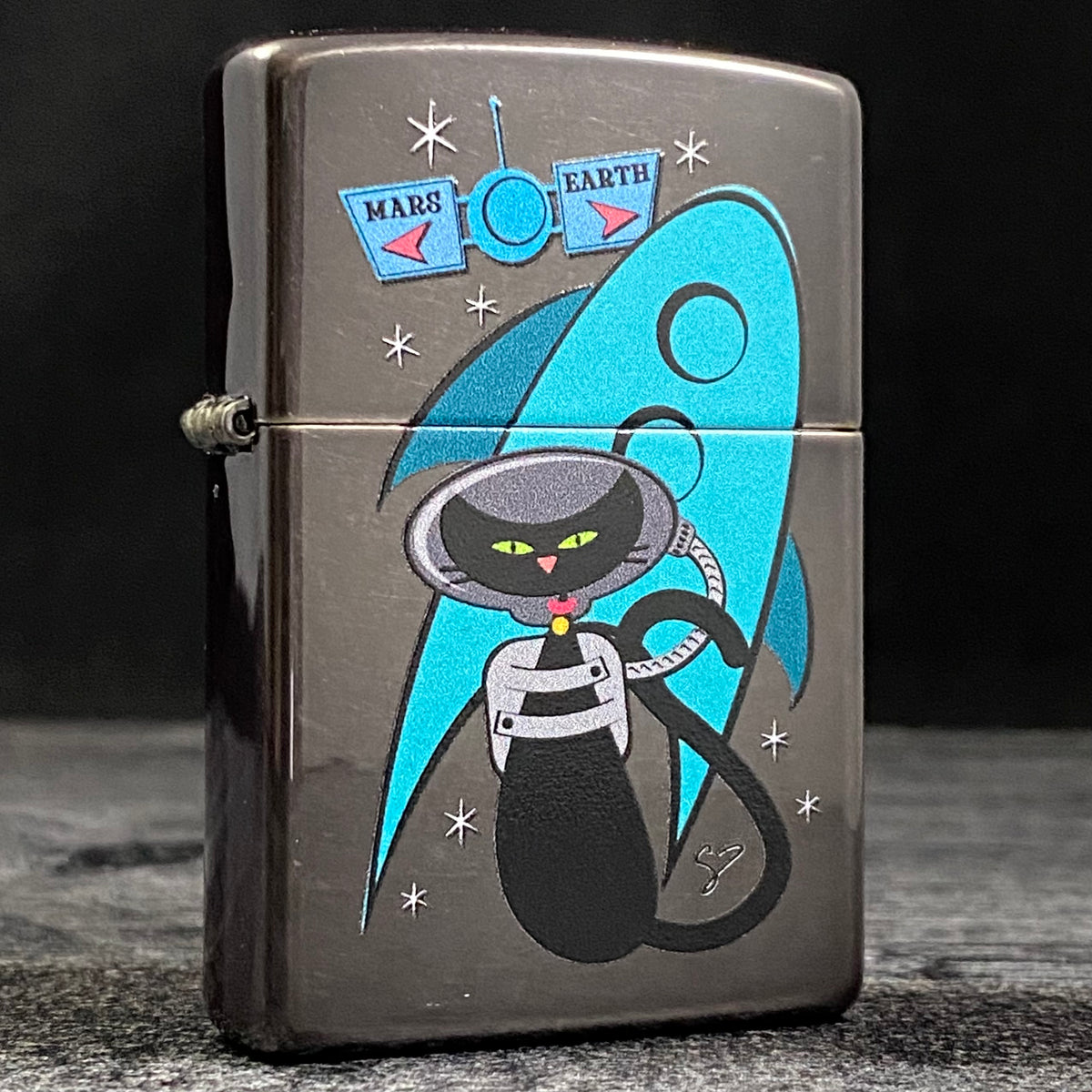 EXCLUSIVE - RILEY&#39;S 66 ZIPPO LIGHTER - Space Kitty - Gray Dusk