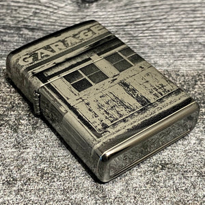 Zippo Lighter - Vintage Gas Station - High Polish Black