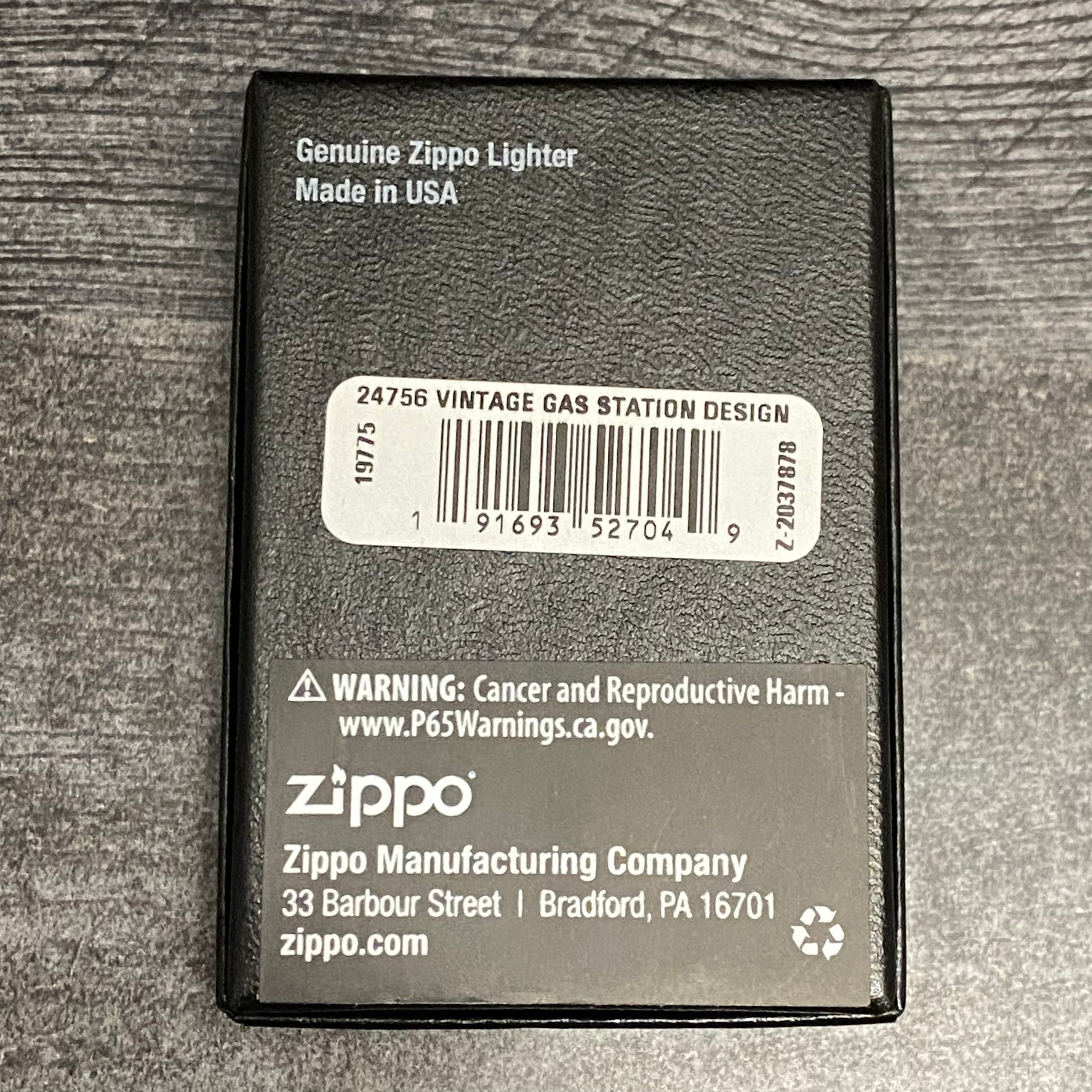 Zippo Lighter - Vintage Gas Station - High Polish Black