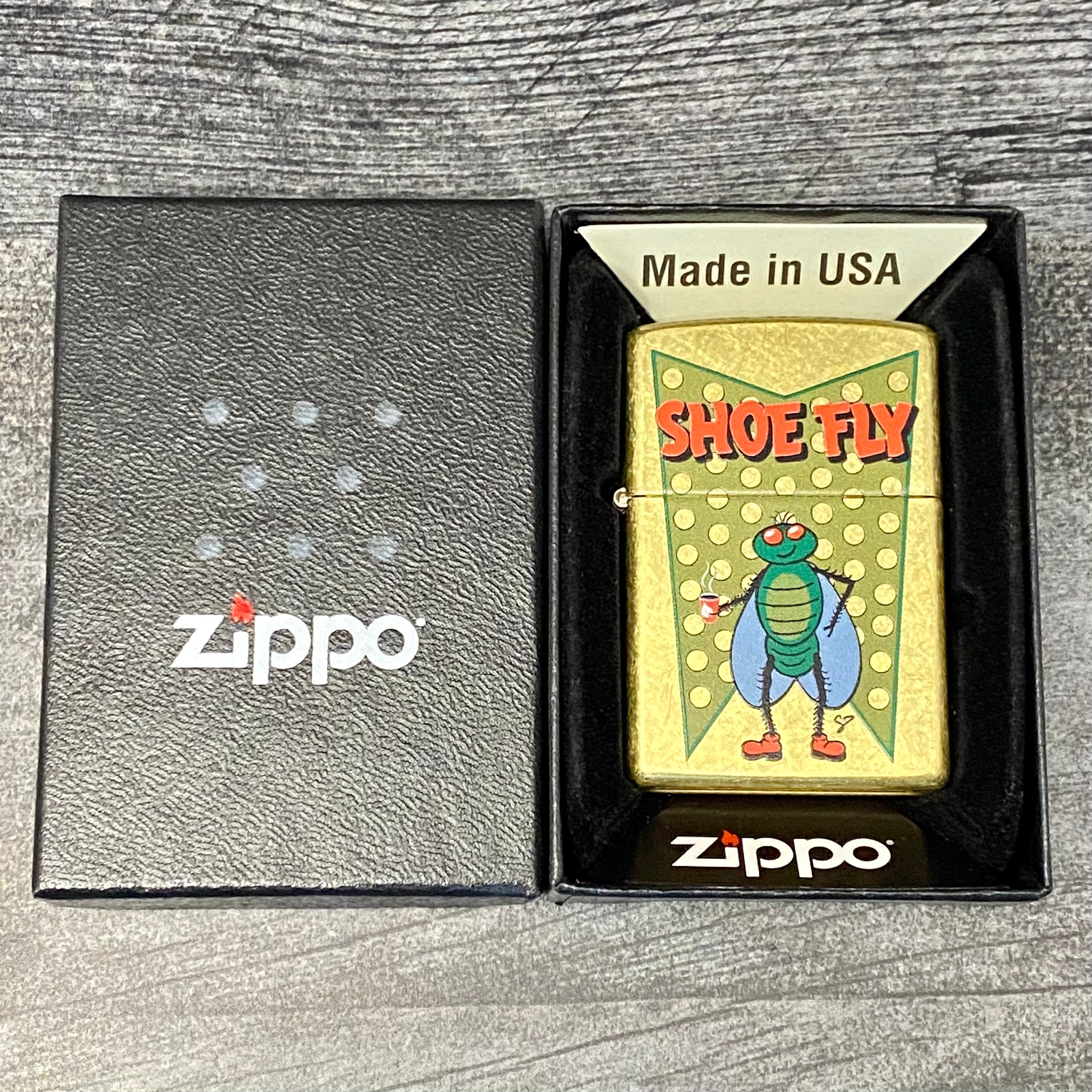 EXCLUSIVE - Riley's 66 Zippo Lighter - Shoe Fly - Street Brass