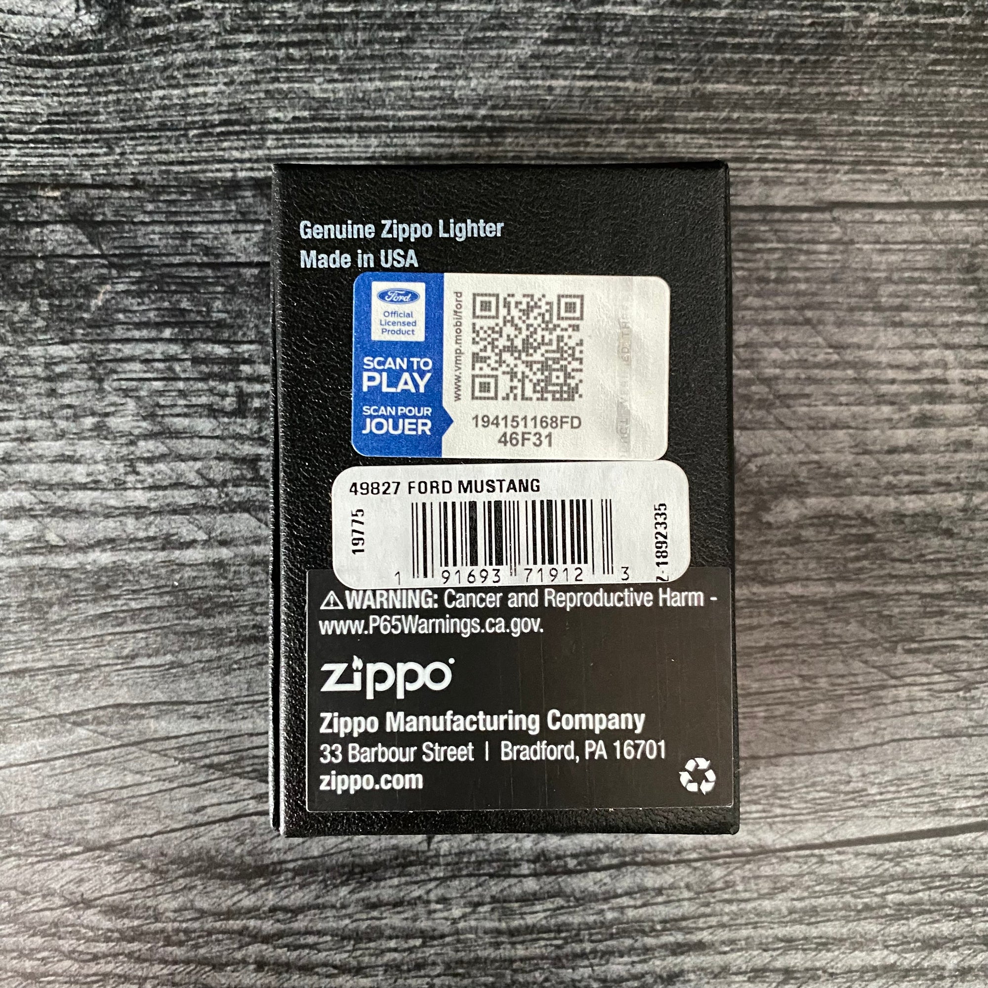 Zippo Lighter - Ford Mustang - Black  Crackle®