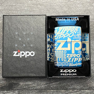 ZIPPO LIGHTER - Logo 360 - High Polish Blue