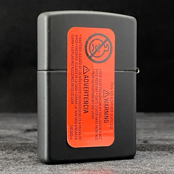 Zippo Lighter - Vintage Fluid & Flints - Black Matte - Riley's 66 LLC